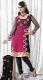 Deep Pink & Black Georgette Crepe Blend Unstitched Dress Material Deep Pink & Black Georgette Crepe Blend Unstitched Dress Material