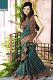 Dark Teal Green Designer Faux Crepe Saree w/ Blouse