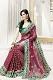 Maroon Color Designer Net & Jacquard on Chiffon Saree w/ Blouse Piece