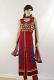 Red & Blue Net w/ velvet patch work Readymade Churidar Kameez Red & Blue Net w/ velvet patch work Readymade Churidar Kameez