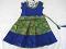 Green & Blue Chanderi Pattu Pavada / Pattu Parikini 0 - 6 months Baby Girl Green & Blue Chanderi Pattu Pavada / Pattu Parikini 0 - 6 months Baby Girl
