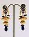 Blue Stone & Seed Pearls Long Double Jhumkas