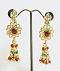 Kundan Meenakari Red Beads Long Jhumkas w/ Red Crystals Kundan Meenakari Red Beads Long Jhumkas w/ Red Crystals