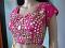 Party Wear Hot Pink Mirror Work Blouse ( Festival Discount ) Party Wear Hot Pink Mirror Work Blouse ( Festival Discount )