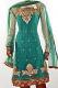 Gorgeous Green Net Readymade Churidar Suit in Small & Medium Size
