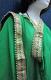 Green Georgette Party Wear Dupatta Chunni Stole w/ Gold Border #8008