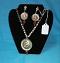 Artistic Crystal Encrusted Golden Necklace Set w/ Earrings #7015
