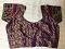 Purple w/ Handwork Dupion Silk Ready Made Blouse for Sari M-XL