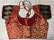 Red, Gold w/ Embroidered Dupion Silk Ready Made Blouse for Sari M-XL
