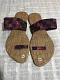 Golden Brown Check Design Fancy Sandals for Women - 9-10