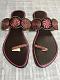Brown Fancy Sandals Slippers w/ Magenta Gold Design 10, 11 Brown Fancy Sandals Slippers w/ Magenta Gold Design 10, 11