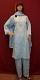 Blue Cotton Salwar Kameez Dupatta w/ Embroidery (Large)
