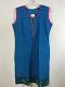 Sleeveless Blue Cotton Traditional Tunic Kurthi - S/M Sleeveless Blue Cotton Traditional Tunic Kurthi - S/M