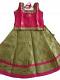 Green Chex and Pink Pattu Pavada Pattu Parikini - Size 14 ( 0.6 to 1yrs )