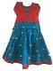 Blue & Red Designer Baby Girl Pattu Pavada- Size 16 (1yrs to 2 yrs)