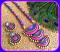 Three Layered Grand Terracotta Long set w/ Bali Earrings-Pink & Blue