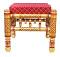 Handcrafted Sankheda Style Wooden Ottoman / Stool - RED 16"X16" 
