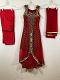 Red Net Red w/ Jacquard Inner w/ Straight Pant,Net Duppata Red Net Red w/ Jacquard Inner w/ Straight Pant,Net Duppata