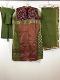 Fancy Maroon Jaquard Churidar Net Stole w/ Optional Short Sleeves