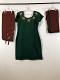 Green Cotton Dress w/ Salwar Pants & Chiffon Duppata Green Cotton Dress w/ Salwar Pants & Chiffon Duppata
