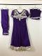 Purple Net Dress w/ Satin Churidar Pants w/ Net Duppata