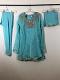 Sky Blue Chiffon Dress w/ Churidar Pants & Chiffon Duppatta