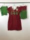 Red  Chanderi Cotton Patiyala Dress w/ Chiffon Dupatta