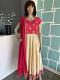 Designer Cream & Pink Kundan Work Partywear Salwar Set (Large) Designer Cream & Pink Kundan Work Partywear Salwar Set (Large)