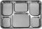 Disposable 6 compartments Silver Party Tray/ Thali/ Plates -  100 Pack  
