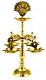 Artistic Peacock Design Tall Kerala Brass Pooja Diya (Puja Lamp) 14"