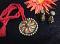 Green and Red Terracotta pendant and Jhumka in a long thread rope-!!! Green and Red Terracotta pendant and Jhumka in a long thread rope-!!!