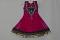 Magenta Net Dress w/ Churidar Pants & Net Stole for Kids