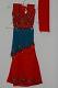 Red Lehenga w/ Half Sleeves Top & Stole