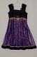 Purple & Black Net Anarkali Dress Half Sleeves To Attach w/ Churidar Pants & Stole
