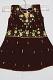 Girls Brown Georgette Dress w/ Churidar Pants & Stole w/ Optional Sleeves