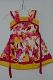 Stunning White & Yellow Cotton Girls Dress