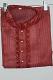 Dark Marron Color Cotton Kurta Pajama w/ Churidar Pants