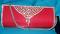 Red Bejeweled Handmade Clutch Purse Bag for Wedding Parties