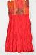 Multi Color Red Voil Crushed Skirt Size 28