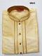 Men's Self Design Jaquard Golden Yellow Kurta Pajama Set Men's Self Design Jaquard Golden Yellow Kurta Pajama Set