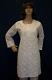 Kurti White Cotton Argandi Kurti Tunic Shirt w/ Embroidery M/L #36688