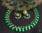 Bright Green Silk Thread necklace and Designer  Jhumkas!!!!