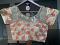 Size 38 Gold and Peach Pink Embroidered Net Blouse