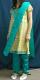 Girls 4 to 10 Year Beige Turquoise Cotton Anarkali Churidar Suit #5560