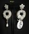 Silver Heart Rhinestones Pearls Earrings - Valentine Gift