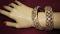 Lustrous CZ Crystal Zircon Stones work Golden Bangles / Kada