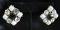 Earrings, Golden square Black Pearls Stones Earrings