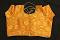 Bright Orange Gold Crop Top Readymade Silk Blouse ( 2XL,  3XL)