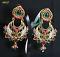 Colorful Earrings, Classic Style Golden Indian Jewelry Colorful Earrings, Classic Style Golden Indian Jewelry