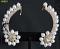 Crystal Zircons and Pearls Stylish Arched Earrings #5893 Crystal Zircons and Pearls Stylish Arched Earrings #5893